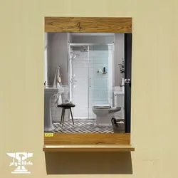 آینه‌ سرویس طرح چوب 8018 | 40 در 60