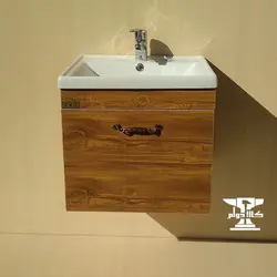 روشویی کابینتی آرالیا طرح چوب | عرض 52 سانتیمتر