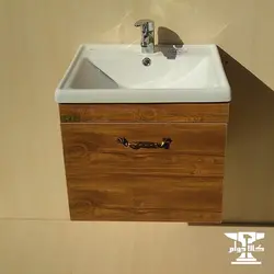 روشویی کابینتی آرالیا طرح چوب | عرض 52 سانتیمتر