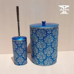 ست سرویس بهداشتی پیچک نقره‌ای | 6 پارچه با رنگ سرمه ای