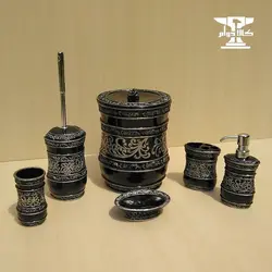 ست سرویس بهداشتی مشکی مدل شب روشن | 6 پارچه
