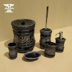 ست سرویس بهداشتی مشکی مدل شب روشن | 6 پارچه