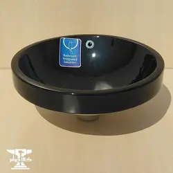 روشویی گرد خارجی مشکی | روسنگی خارجی با قطر 45.5 سانتیمتر