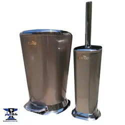 سطل و فرچه ایمن آب | پدالی و درب کروم