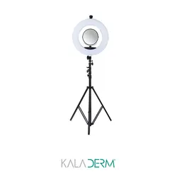 رینگ لایت ایستاده آرایشگاهی با نور سفید و زرد - کالا درم