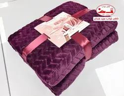 پتو یک نفره طرحدار بنفش بادمجونی