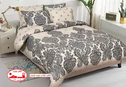 سرویس ملحفه دونفره ترنج سرمه ای