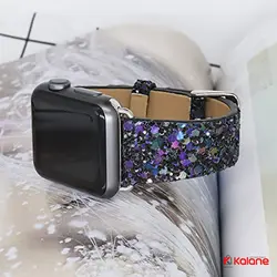 بند چرمی ساعت هوشمند Apple Watch 44mm مدل Shiny Bling