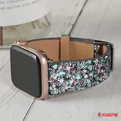 بند چرمی ساعت هوشمند Apple Watch 44mm مدل Shiny Bling