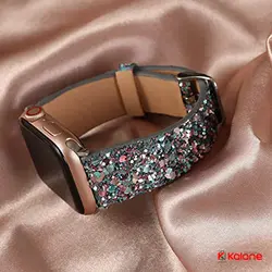 بند چرمی ساعت هوشمند Apple Watch 8 41mm مدل Shiny Bling