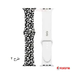 بند سیلیکونی طرح دار ساعت هوشمند Apple Watch 38/40mm - بند سیلیکونی ساعت اپل واچ