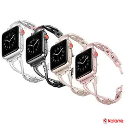 بند استیل نگین دار ساعت هوشمند Apple Watch 42/44mm مدل Jansin