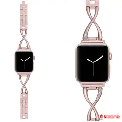 بند استیل نگین دار ساعت هوشمند Apple Watch 38/40mm مدل Jansin