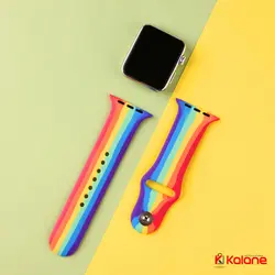 بند سیلیکونی ساعت هوشمند Apple Watch 38/40mm مدل رنگین کمان