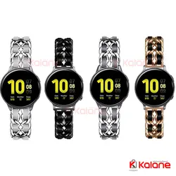 بند ساعت Samsung Galaxy Watch Active 2 مدل استیل چرم