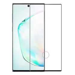 محافظ صفحه نمایش شیشه ای تمام چسب سامسونگ با برش اثر انگشت Full Glass Screen Protector for Samsung Galaxy Note 10