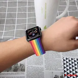 بند سیلیکونی ساعت هوشمند Apple Watch 8 45/49mm مدل رنگین کمان
