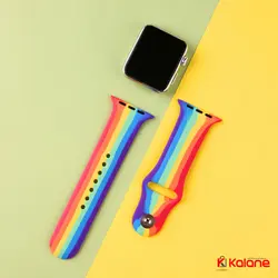 بند سیلیکونی ساعت هوشمند Apple Watch 8 45/49mm مدل رنگین کمان