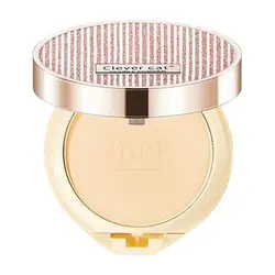 پنکک و کیک میکاپ 2 طبقه کلور کت (Clever Cat Double Powder Clear And Bright Silk Double Powder Cake)