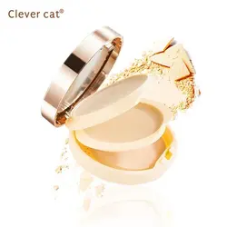 پنکک و کیک میکاپ 2 طبقه کلور کت (Clever Cat Double Powder Clear And Bright Silk Double Powder Cake)