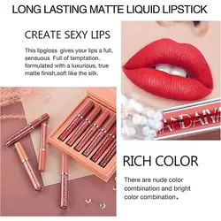 پک رژ لب مایع 6 عددی مات هندایان (Handaiyan Matte Liquid Lipstick-Code B)