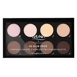 پالت کانتور،هایلایتر،برنزر پودری آرت اسکین (Artskin 4D Slim Face Contour & Bronze & Highlght Pro Powder Palette)