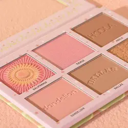 پالت رژگونه، برنزر و هایلایتر هدی موجی مدل (Hudamoji Cheekleaders Pink Squad Blush Palette)