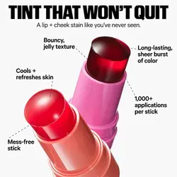 تینت لب و گونه ژله ای هدی موجی (Huda moji Cooling Water Jelly Tint Lip + Cheek Blush Stain)