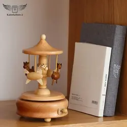 جعبه موزیکال چوبی طرح اسب