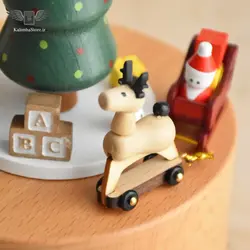 جعبه موزیکال چوبی کریسمس