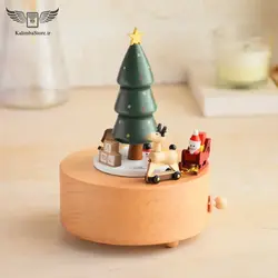 جعبه موزیکال چوبی کریسمس