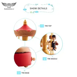 جعبه موزیکال چوبی چرخ و فلک