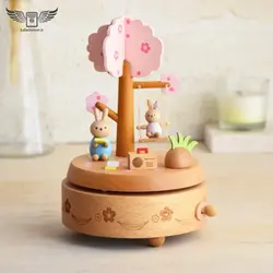 جعبه موزیکال چوبی فانتزی