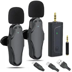 میکروفون یقه ای بیسیم K35 Pro Dual | دو میکروفون