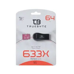 کارت حافظه microSD XC تروبایت مدل 633X-A2-V30 کلاس 10 استاندارد UHS-I U3 سرعت 95MBps ظرفیت 64 گیگابایت به همراه کارت‌خوان | فروشگاه اینترنتی کانی مارکت