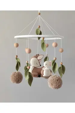آویز گهواره دست ساز طرح حیوانات Woll Tasarım کد:Y909777244