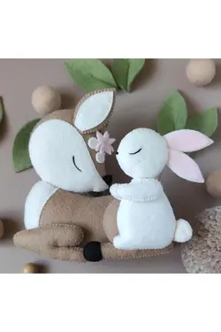 آویز گهواره دست ساز طرح حیوانات Woll Tasarım کد:Y909777244