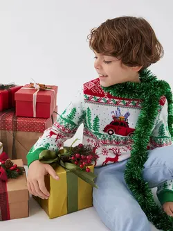 بافت طرح کریسمس پسرانه ال سی وایکیکی کد:W2BO54Z4