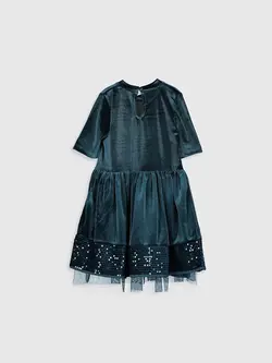 پیراهن مخمل مجلسی دخترانه ال سی وایکیکی کد:9WG971Z4