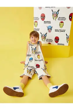 شلوارک طرح تیم Marvel پسرانه کوتون کد:2SKB40135TK