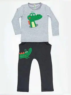 بلوز شلوار دایناسور پسرانه Denokids کد:CFF-19S1-063 - R26 - Çok Renkli