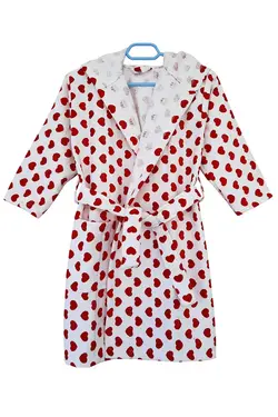 حوله تنپوش کلاهدار طرح قلب Elmira Textile کد:Elmira Textile 00744