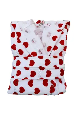 حوله تنپوش کلاهدار طرح قلب Elmira Textile کد:Elmira Textile 00744