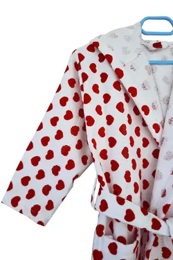 حوله تنپوش کلاهدار طرح قلب Elmira Textile کد:Elmira Textile 00744