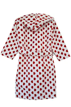 حوله تنپوش کلاهدار طرح قلب Elmira Textile کد:Elmira Textile 00744