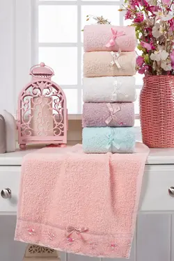 حوله دستی توردار ست شش تایی ترک TEKSMODA کد: TKSMD1222