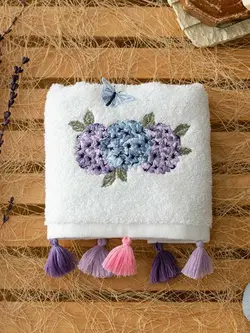 حوله دستی گلدوزی شده منگوله دار LCW کد: S1IN35Z8 – J5E