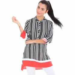 شومیز یقه ایستاده طرح دار زنانه بیگ دارت کد : HBV00000UIQ0A