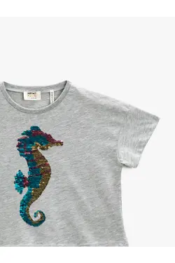 تیشرت پولک دار دخترانه کوتون کد:1YKG17535OK