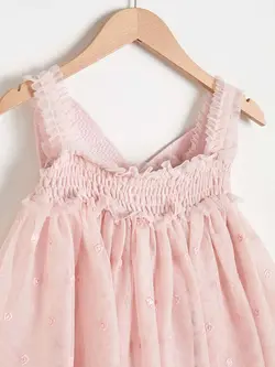 پیراهن توری نوزاد دخترانه ال سی وایکیکی کد:S10027Z1